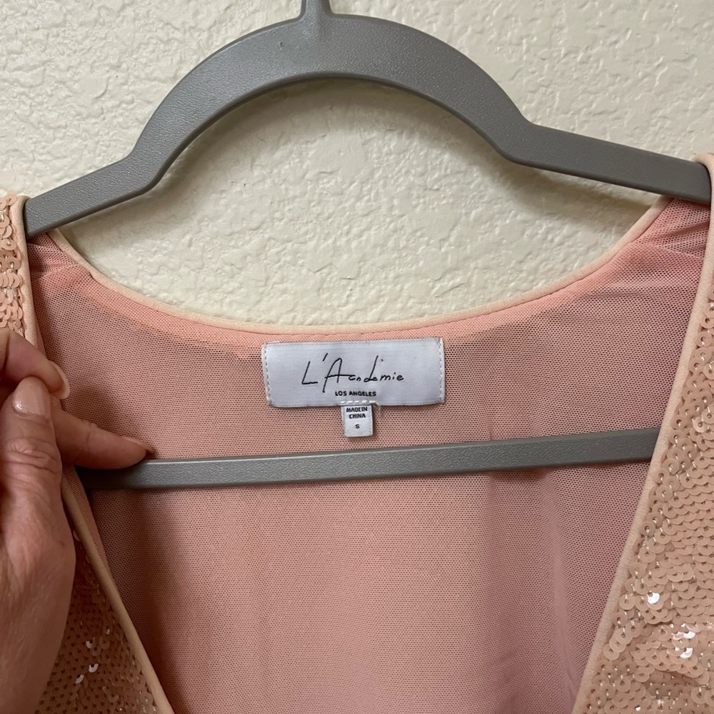 L'ACADEMIE x REVOLVE | Bestselling Clementine Sequin Mini Dress in Nude | Size S - Picture 5 of 11